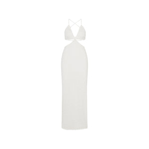 Seaside Knit Maxi Dress - Whipped White