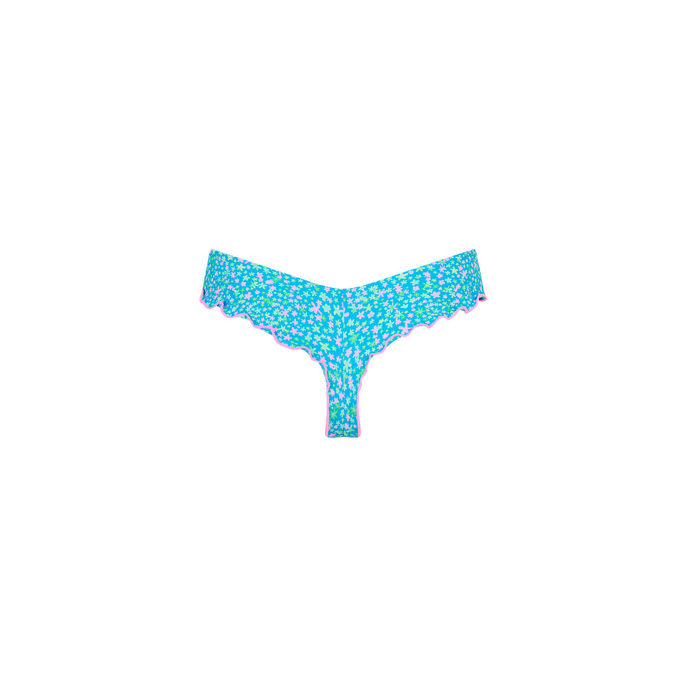 Lettuce Frill Thong Bikini Bottom - Ocean Kisses