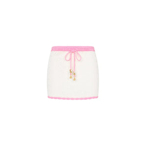 Seaside Knit Mini Skirt - Whipped White