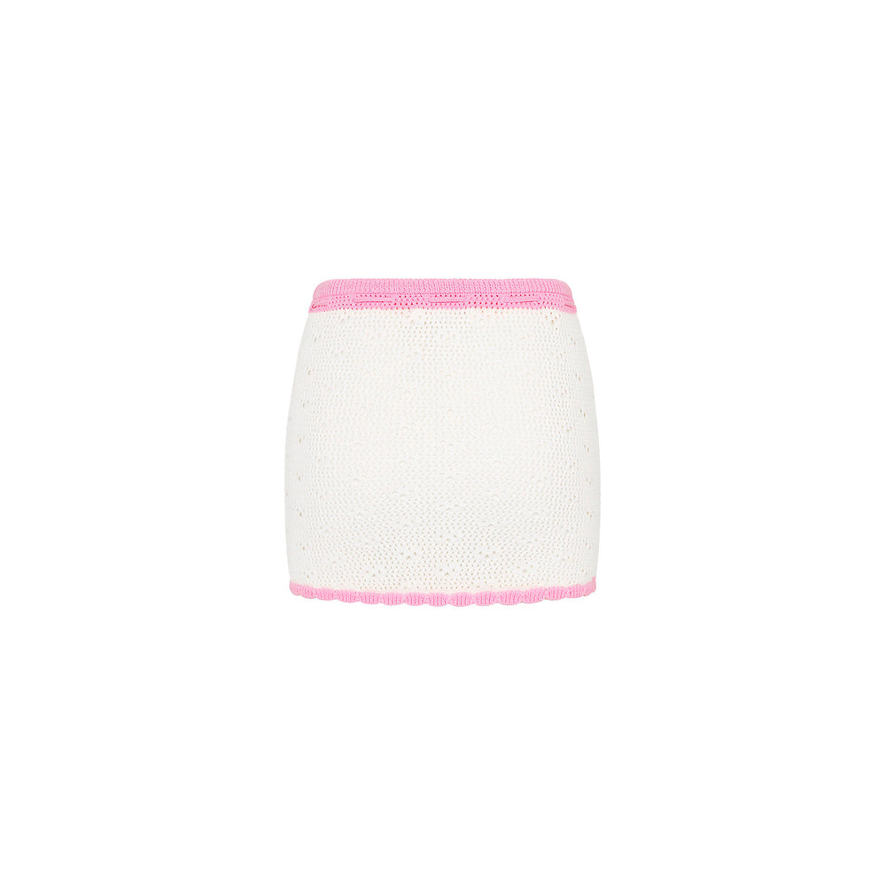 Seaside Knit Mini Skirt - Whipped White
