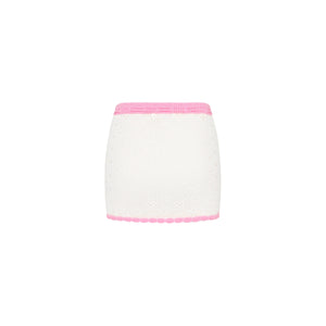 Seaside Knit Mini Skirt - Whipped White