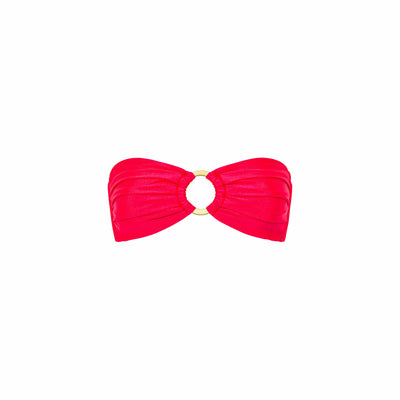 Strapless Bandeau Bikini Top - Cherry Crush