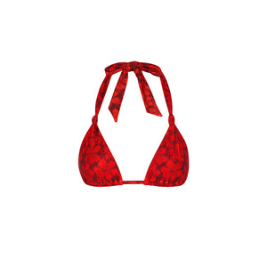 Soft Knot Halter Bikini Top - Sassy Sangria