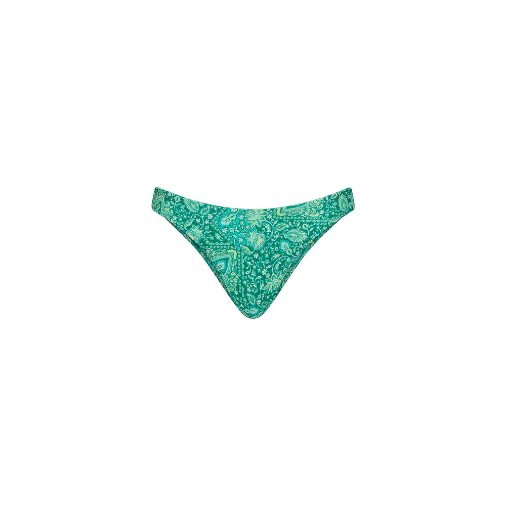 Minimal Full Coverage Bikini Bottom - Emerald Aura