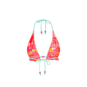 Frill Halter Bralette Bikini Top - Pitstop Paradise