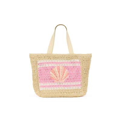 Straw Beach Tote Bag - Shell Beach