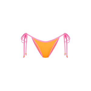 Bind Dipped Cheeky Tie Bikini Bottom - Peach Pop
