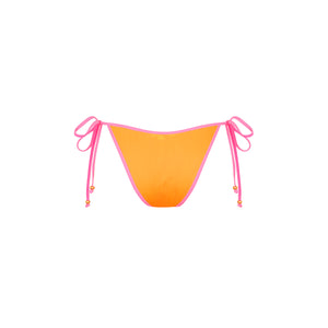 Bind Dipped Cheeky Tie Bikini Bottom - Peach Pop