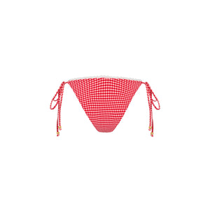 Scallop Crochet Cheeky Tie Bikini Bottom - Strawberry Siesta