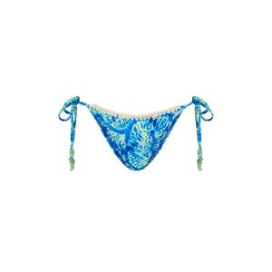 Crochet Dipped Cheeky Tie Bikini Bottom - Tidal Glow