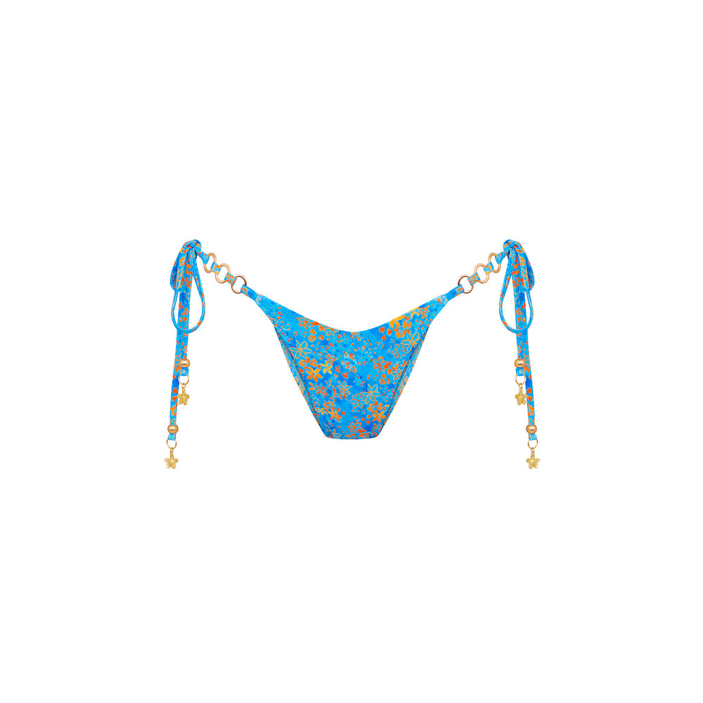 Trio Ring Cheeky Tie Bikini Bottom - Cream Soda