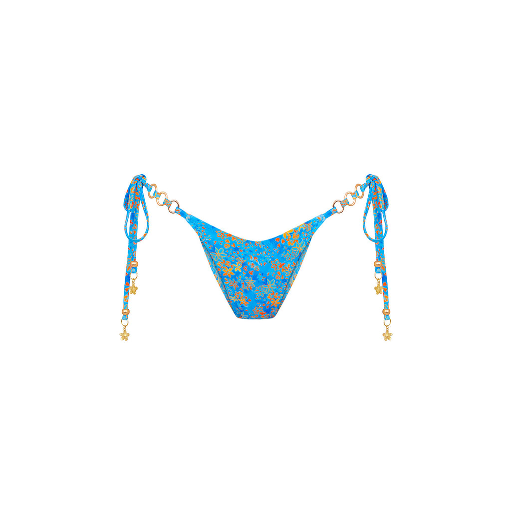 Trio Ring Cheeky Tie Bikini Bottom - Cream Soda