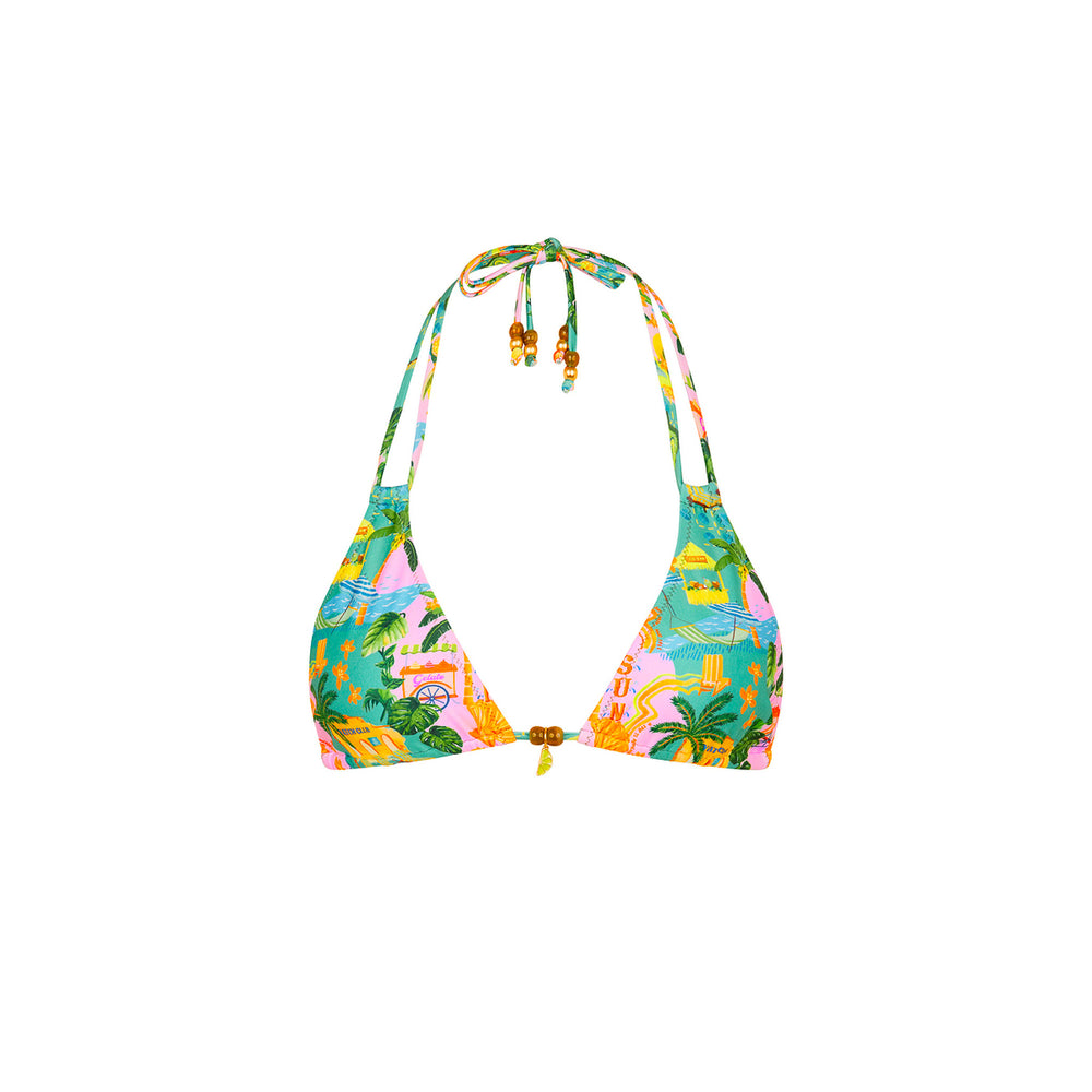 Halter Bralette Bikini Top - Sunlit Spritz