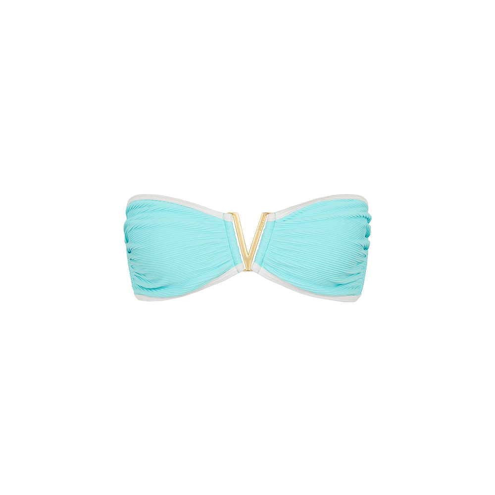 Mega V Strapless Tie Bikini Top - Calypso Blue