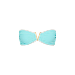 Mega V Strapless Tie Bikini Top - Calypso Blue