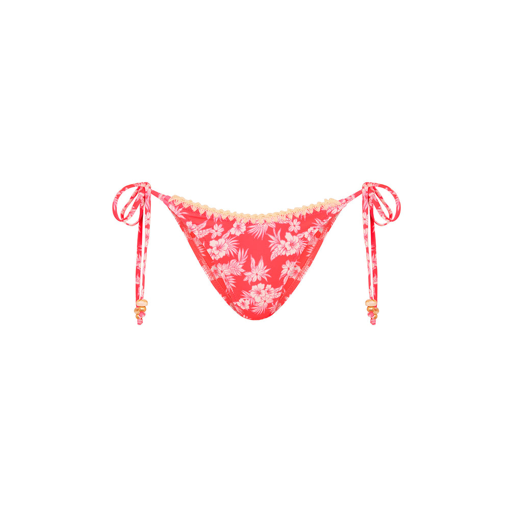 Crochet Dipped Cheeky Tie Bikini Bottom - Island Punch