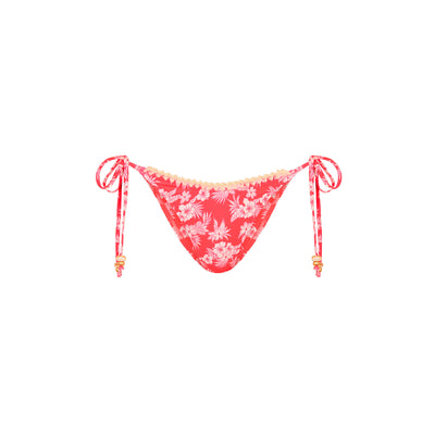 Crochet Dipped Cheeky Tie Bikini Bottom - Island Punch