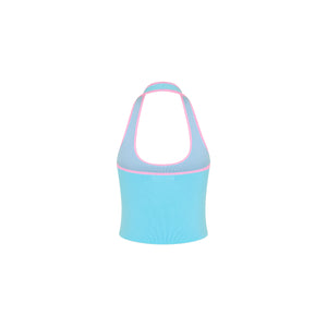 Knit Halter Tank Top - Island Sky