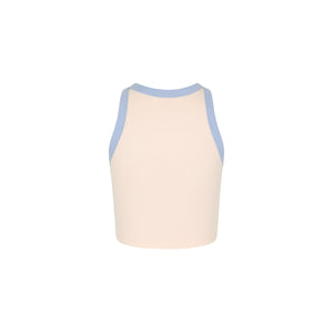 Printed Crop Bind Tank - Salt Breeze