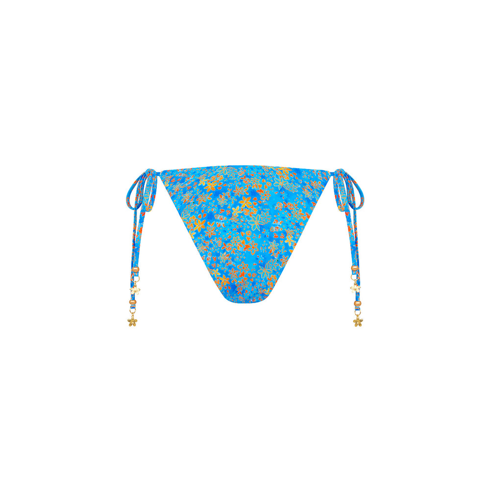 Trio Ring Cheeky Tie Bikini Bottom - Cream Soda
