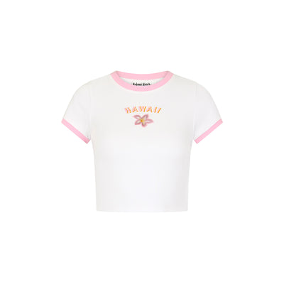 Embroidered Cropped Baby Tee - Syrupy Signs