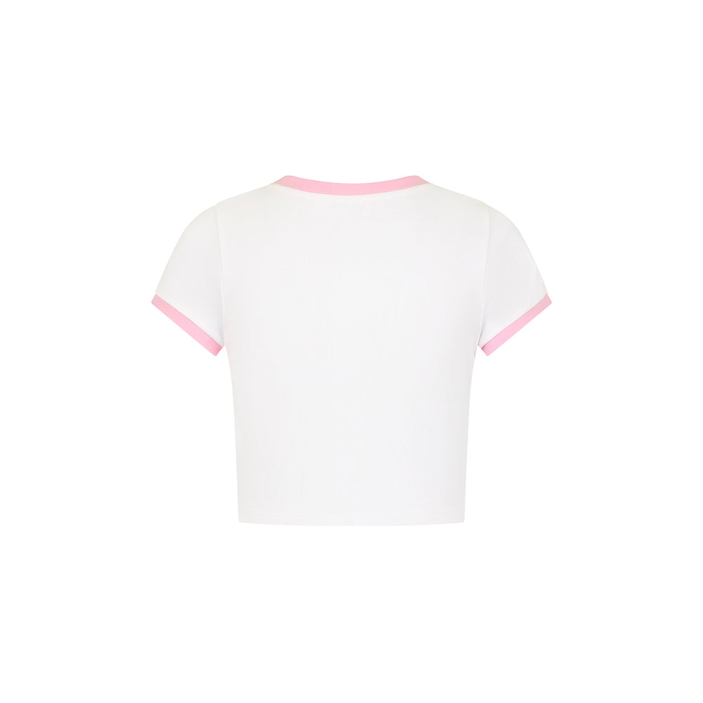 Embroidered Cropped Baby Tee - Syrupy Signs