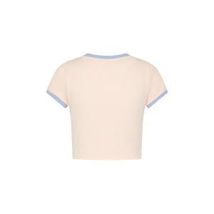 Printed Crop Baby Tee - Salt Breeze