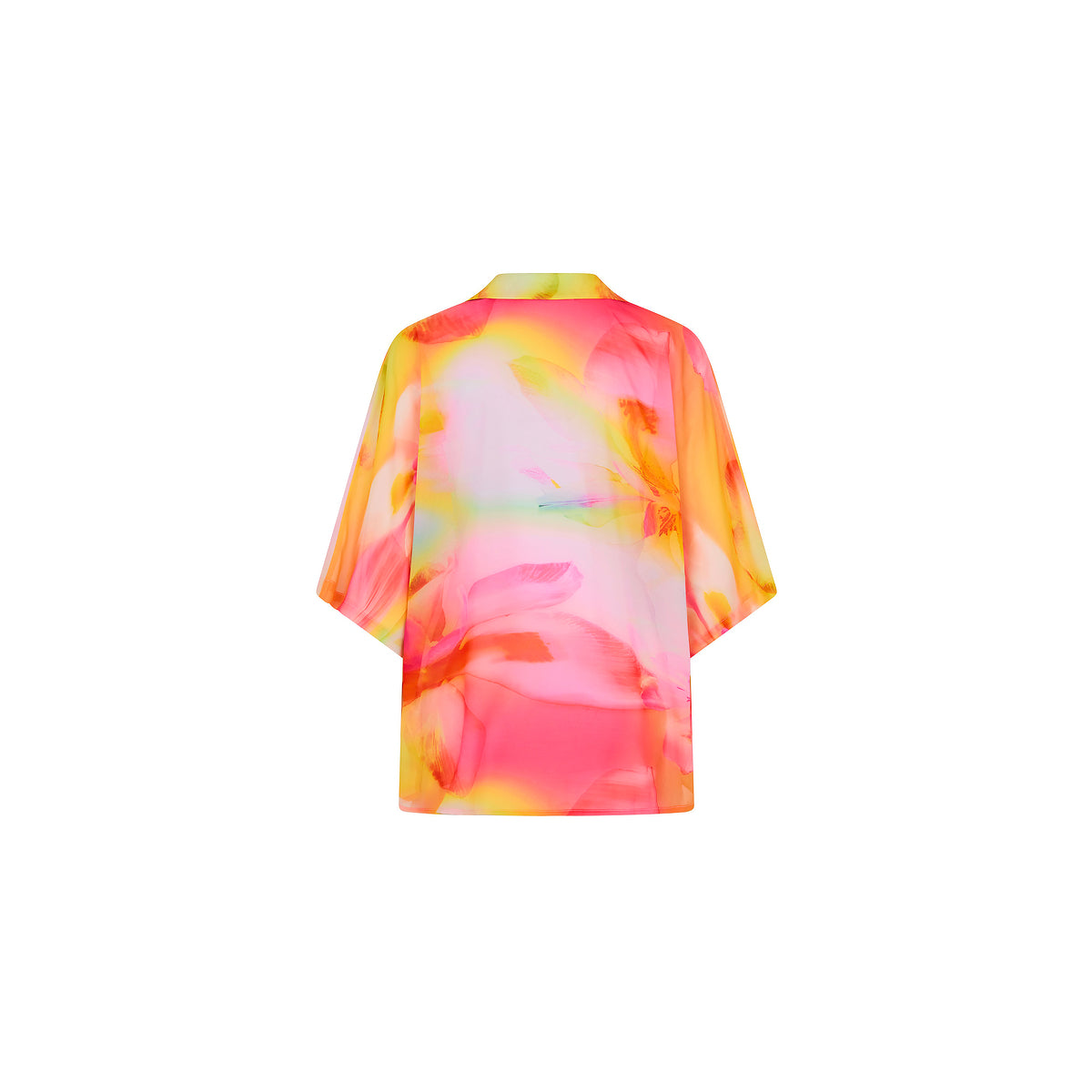 Sheer Short Sleeve Shirt - Frangipani Swirl –Kulani Kinis