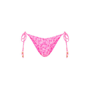 Dipped Cheeky Tie Bikini Bottom - Berry Burst
