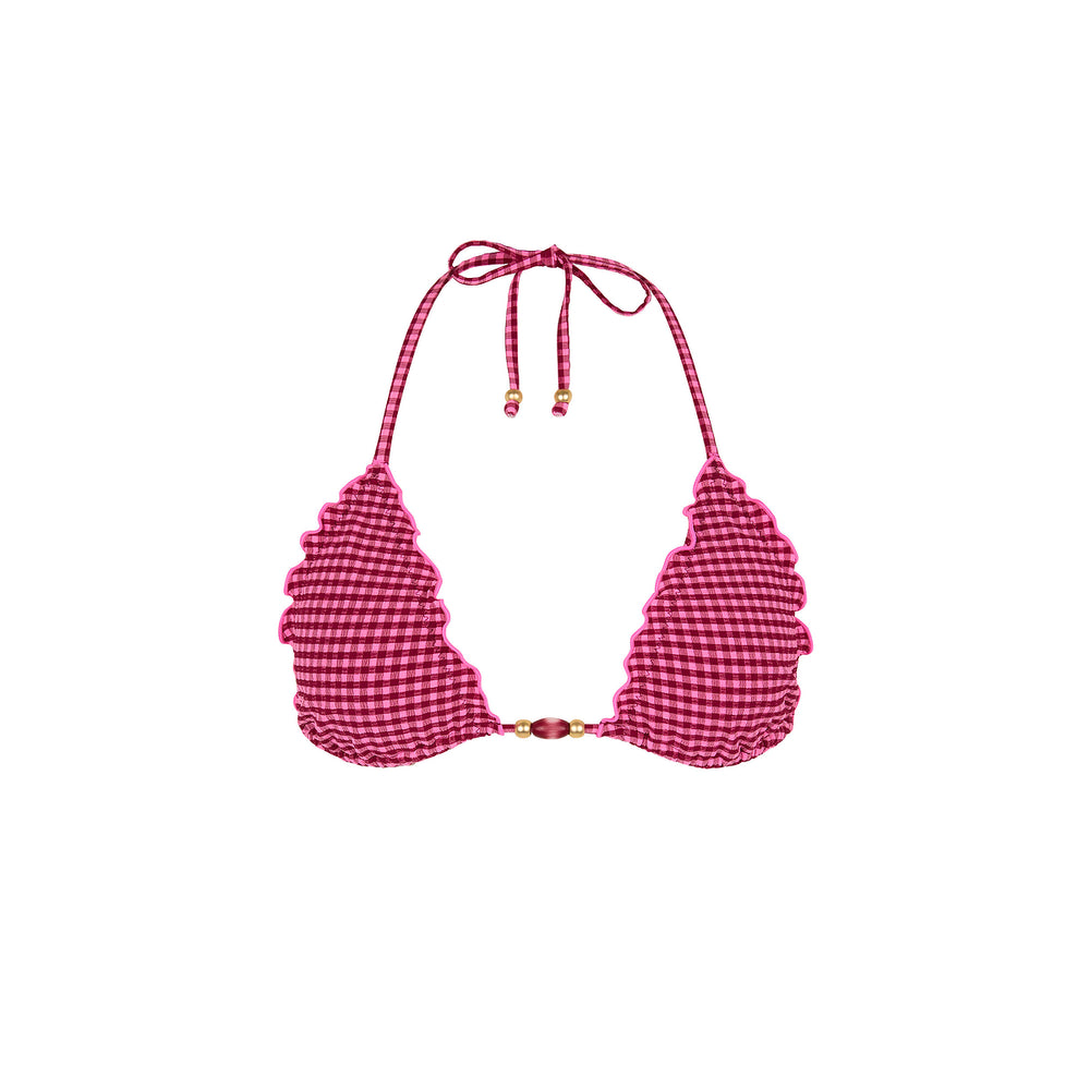 Lettuce Edge Bralette Bikini Top - Cherry Kiss