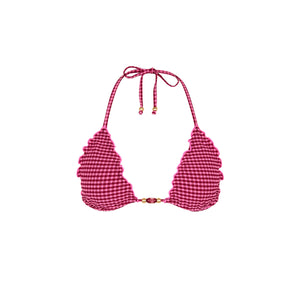 Lettuce Edge Bralette Bikini Top - Cherry Kiss