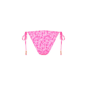 Dipped Cheeky Tie Bikini Bottom - Berry Burst