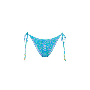 Shirred Dipped Cheeky Tie Bikini Bottom - Ocean Kisses