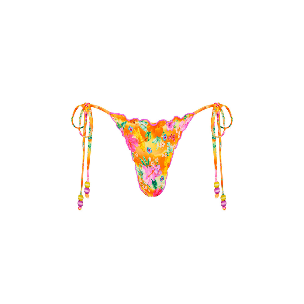 Lettuce Edge Thong Tie Bikini Bottom - Peachy Pocket