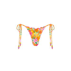 Lettuce Edge Thong Tie Bikini Bottom - Peachy Pocket