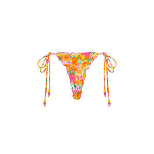 Lettuce Edge Thong Tie Bikini Bottom - Peachy Pocket