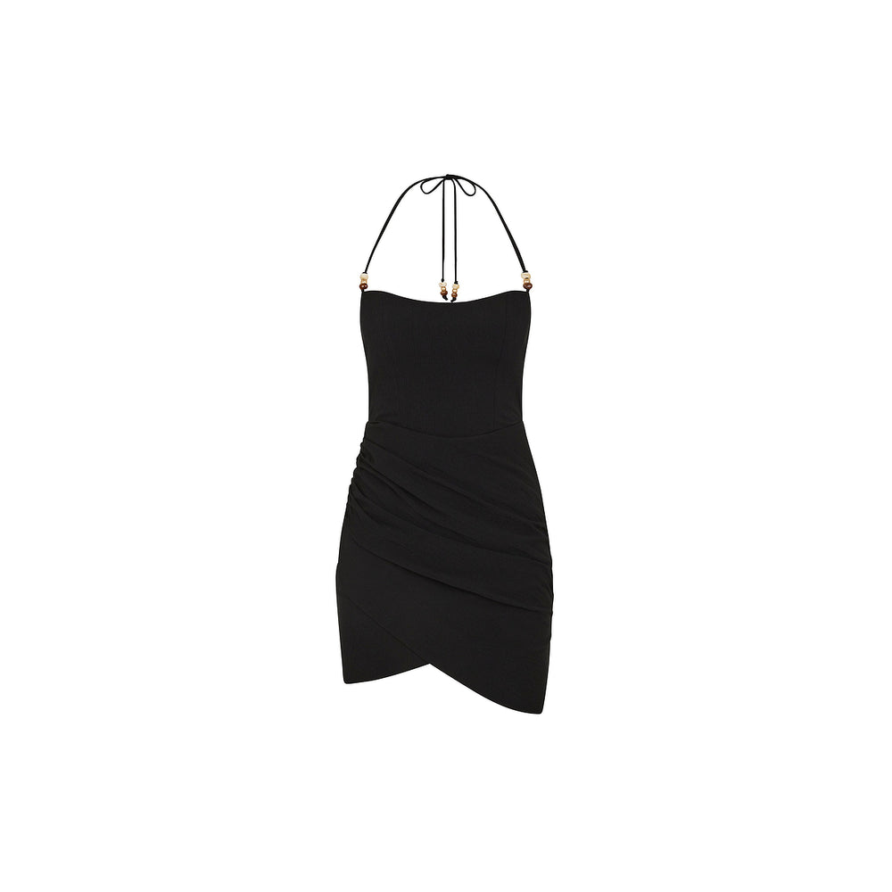 Ruched Side Mini Dress - Twilight Black Black Extra Small Kulani Kinis Ruched Side Mini Dress - Twilight Black Black Extra Small Kulani Kinis