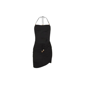 Ruched Side Mini Dress - Twilight Black