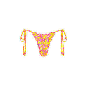 Lettuce Edge Thong Tie Bikini Bottom - Sherbet Skies