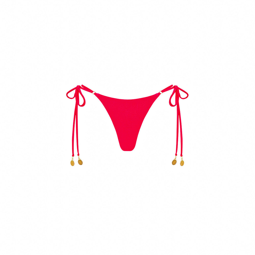 Thong Tie Side Bikini Bottom - Cherry Crush