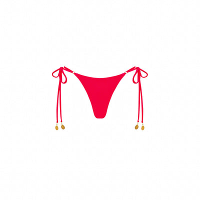 Thong Tie Side Bikini Bottom - Cherry Crush