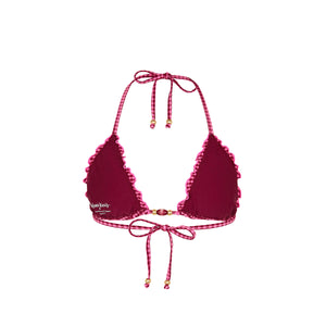 Lettuce Edge Bralette Bikini Top - Cherry Kiss
