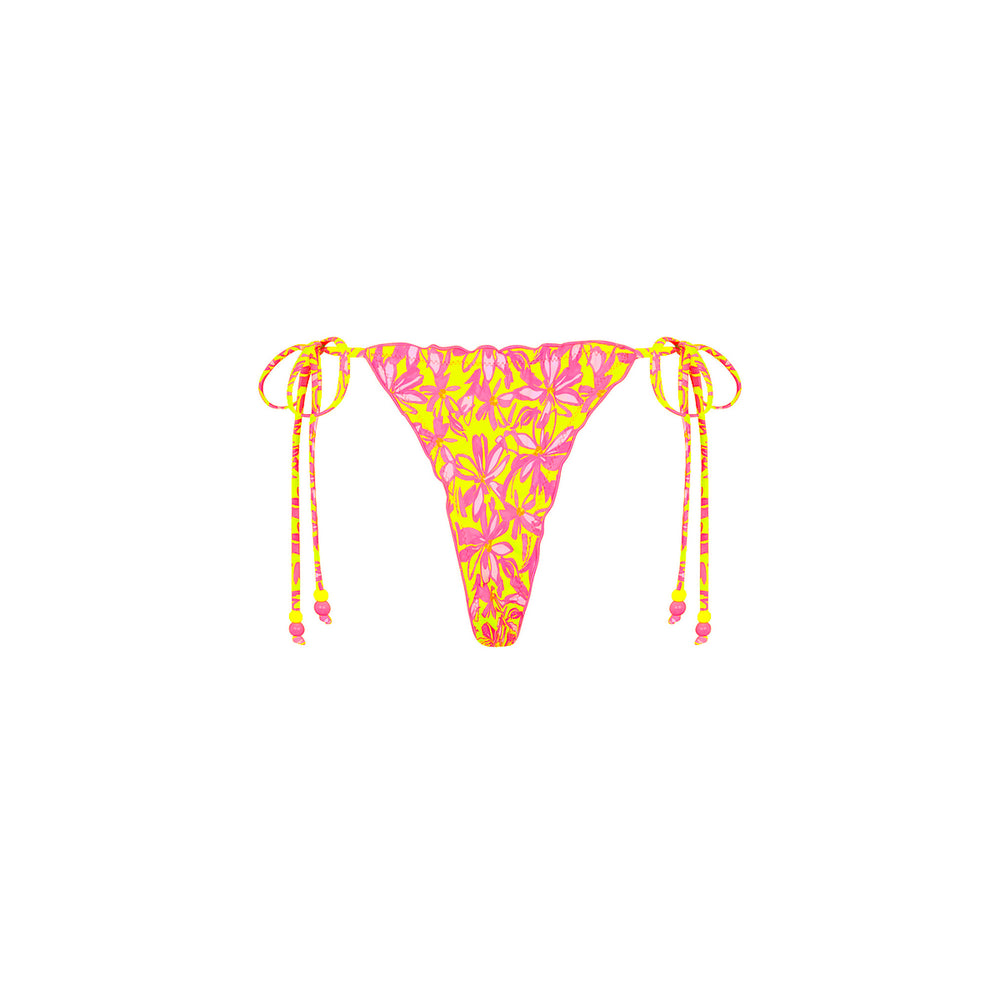 Lettuce Edge Thong Tie Bikini Bottom - Sherbet Skies