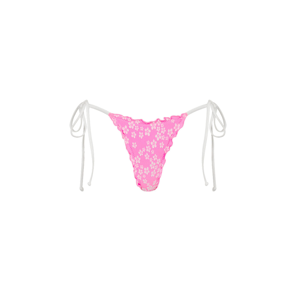 Lettuce Edge Thong Tie Bikini Bottom - Sugar Sprinkle