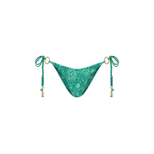 Ring Cheeky Tie Bikini Bottom - Emerald Aura
