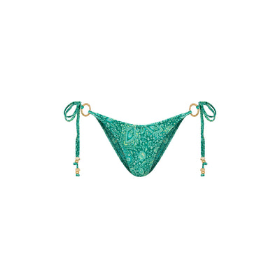 Ring Cheeky Tie Bikini Bottom - Emerald Aura