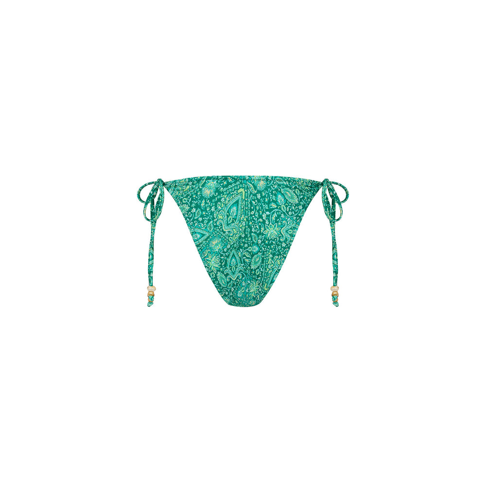 Ring Cheeky Tie Bikini Bottom - Emerald Aura