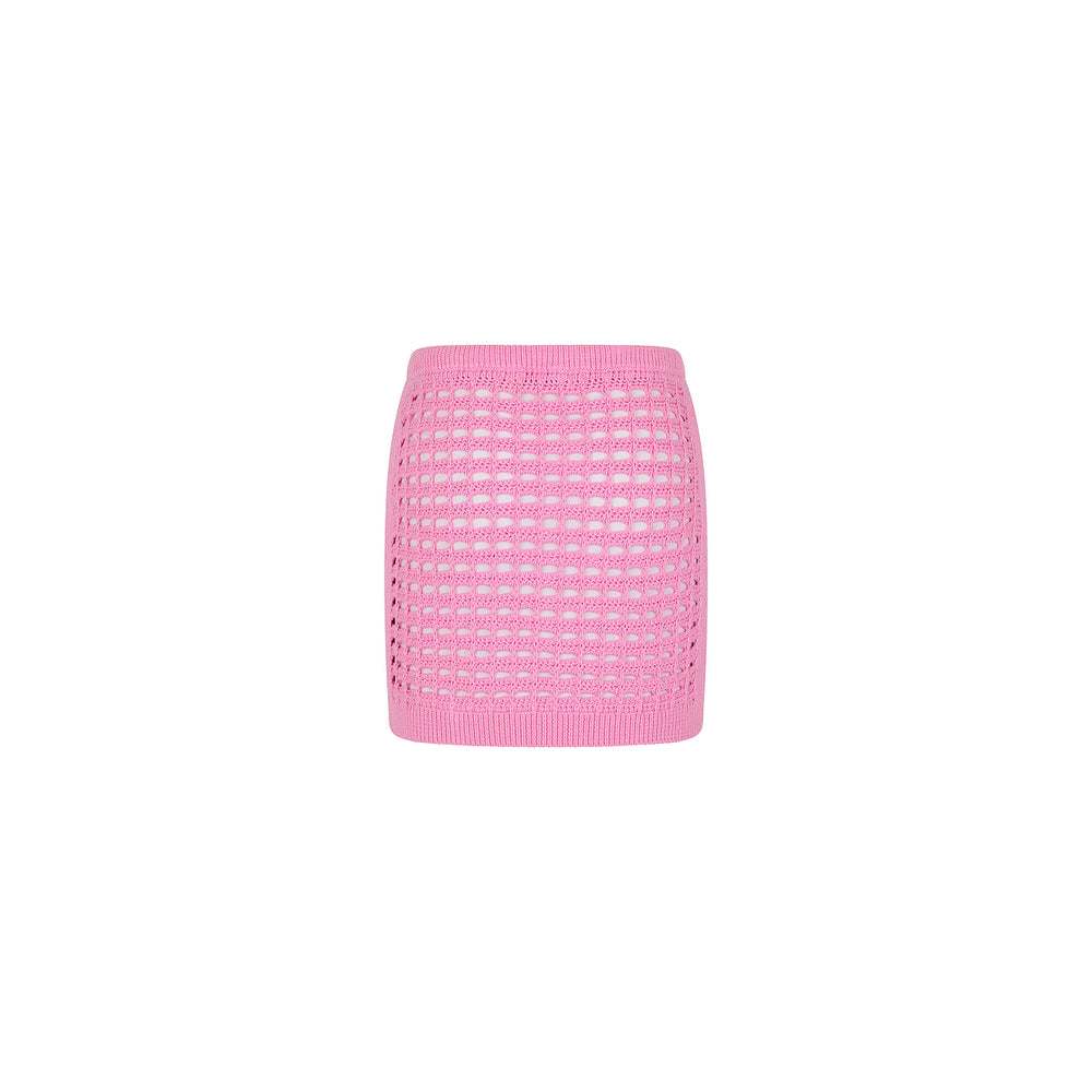 Crochet Mini Skirt - Bubblegum
