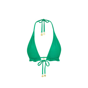 Frill Halter Bralette Bikini Top - Island Lush