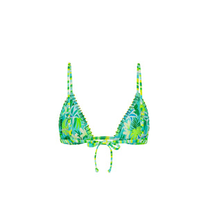 Beaded Lace Stitch Bralette Bikini Top - Neon Splice